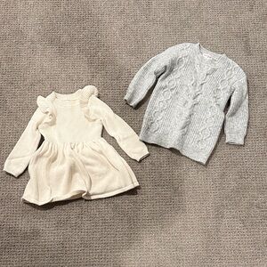 Target Cream and Gray Sweater Dresses